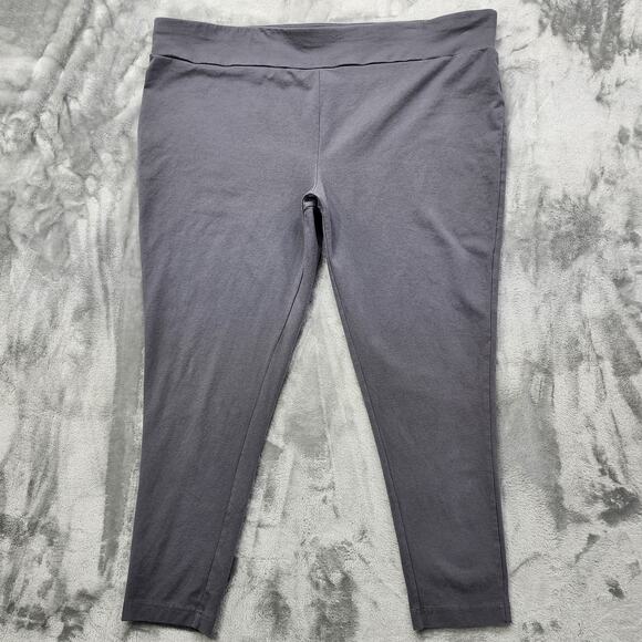Terra & Sky Pants - Terra & Sky Pants Womens 4X Gray Pull On High Waist Ankle Legging Causal Comfort